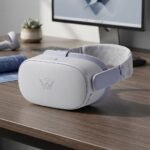 All-in-One Standalone Virtual Reality Headset – Light Gray Wireless VR Goggles with Fabric Headstrap & Minimalist Design - Image 2